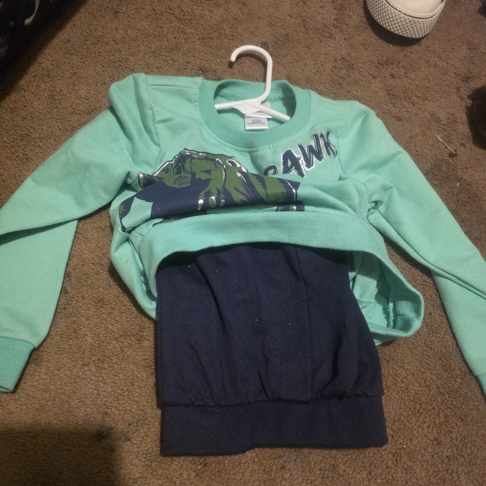 Nike Green and Navy Kids Sweatshirt Set